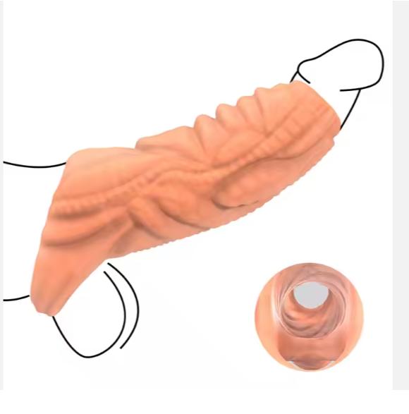 Penis Rings for Men Delay Ejaculation Condom Penis Sleeve Extension Extend Dildo Adult Anal Plug Sex Toys hollow sleeve