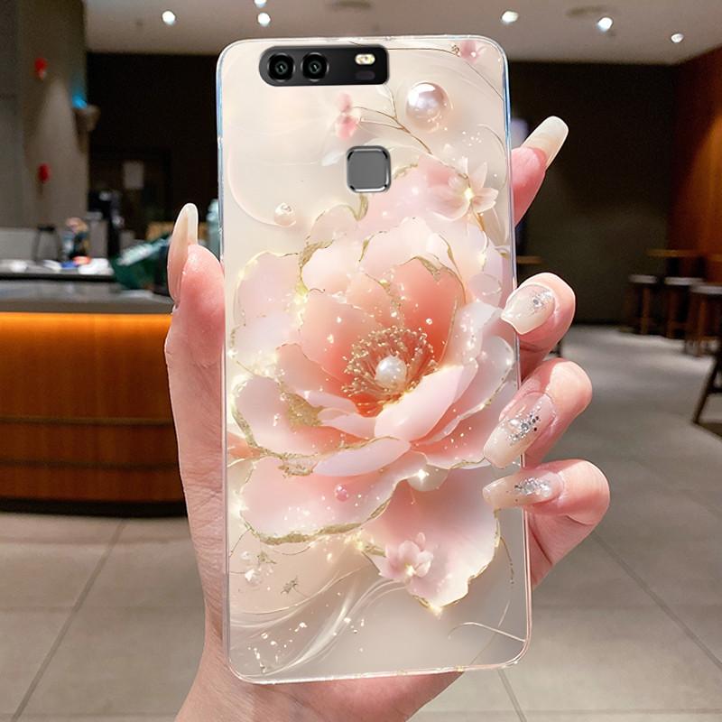 For Huawei P9 EVA-L29 L09 Case Huawei P9 Plus VIE-L29 L09 Cover Clear Luxury Fashion Butterfly Flowers Soft Silicone Phone Case