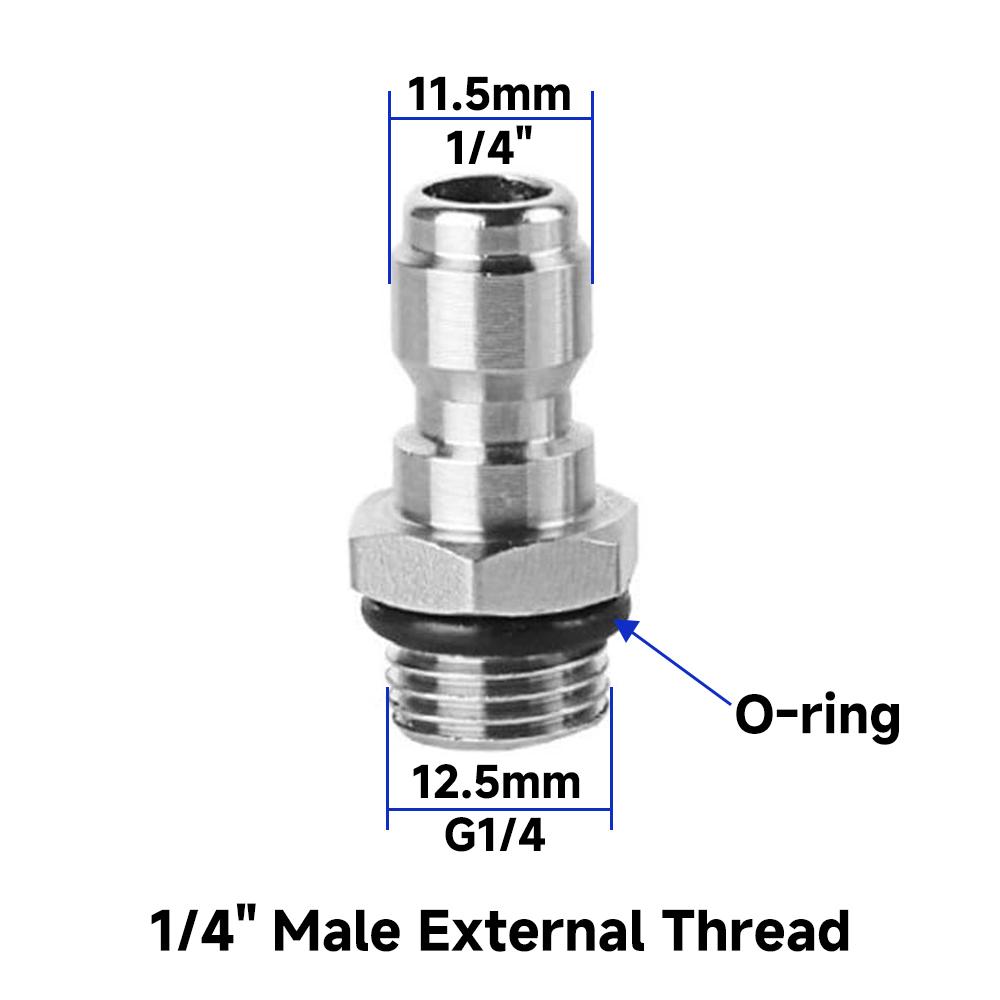 1/4 Inch Quick Connect Pressure Washer Fittings Stainless Steel Male and Female Adapter Set (Internal Thread, External Thread)