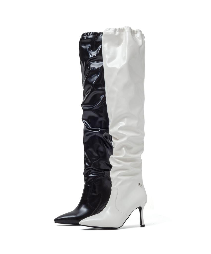 Ssimeez Slouch String Boots Heel (White)