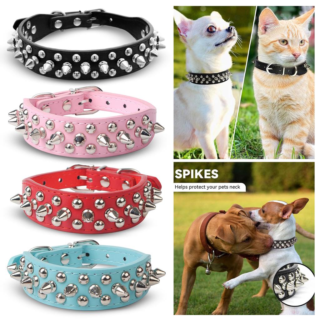 Dog Collar with - Rivets for Large and Small Dogs Pet Training Collar