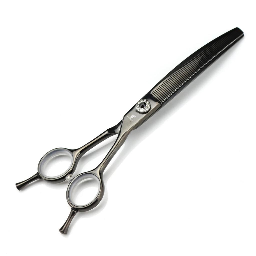 7.0 Inch JP440C Curved Fine-Tooth Pet Grooming Scissors with Case