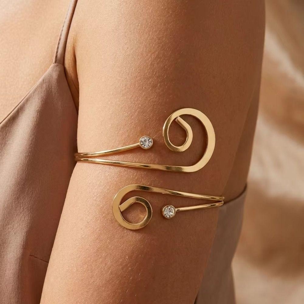 Punk Style Music Note Open Bangle Adjustable Geometric Spiral Bracelet Music Festival