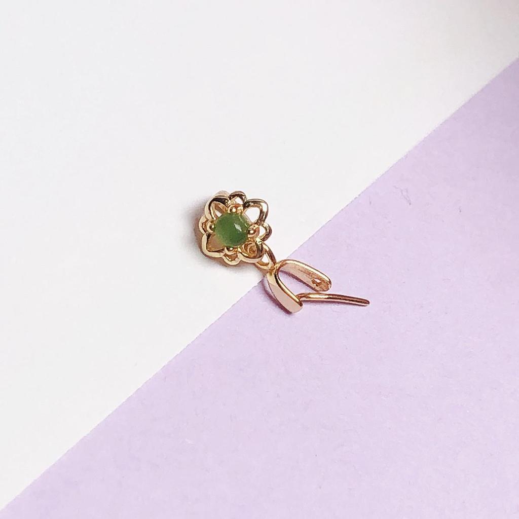 18K Gold Buckle Necklace with Buddha Charm and Top Bead Clasp 925 Sterling Silver Plated, Free Shipping