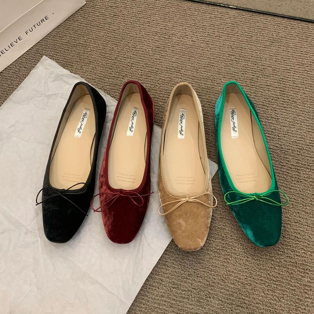 Fashion Bailamos 2024 New Women Flats Spring Summer Ballet Shoes Women Slip On Loafers Round Toe Shallow Bowtie Ballerina Soft Moccasin