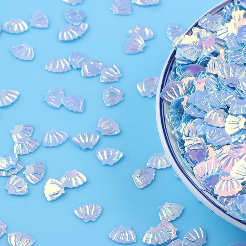 15/30/60g Iridescent Sparkle Seashell PVC Confetti Mermaid Theme Party Decor Glitter Shell Foil Metallic Sequins Under the Sea