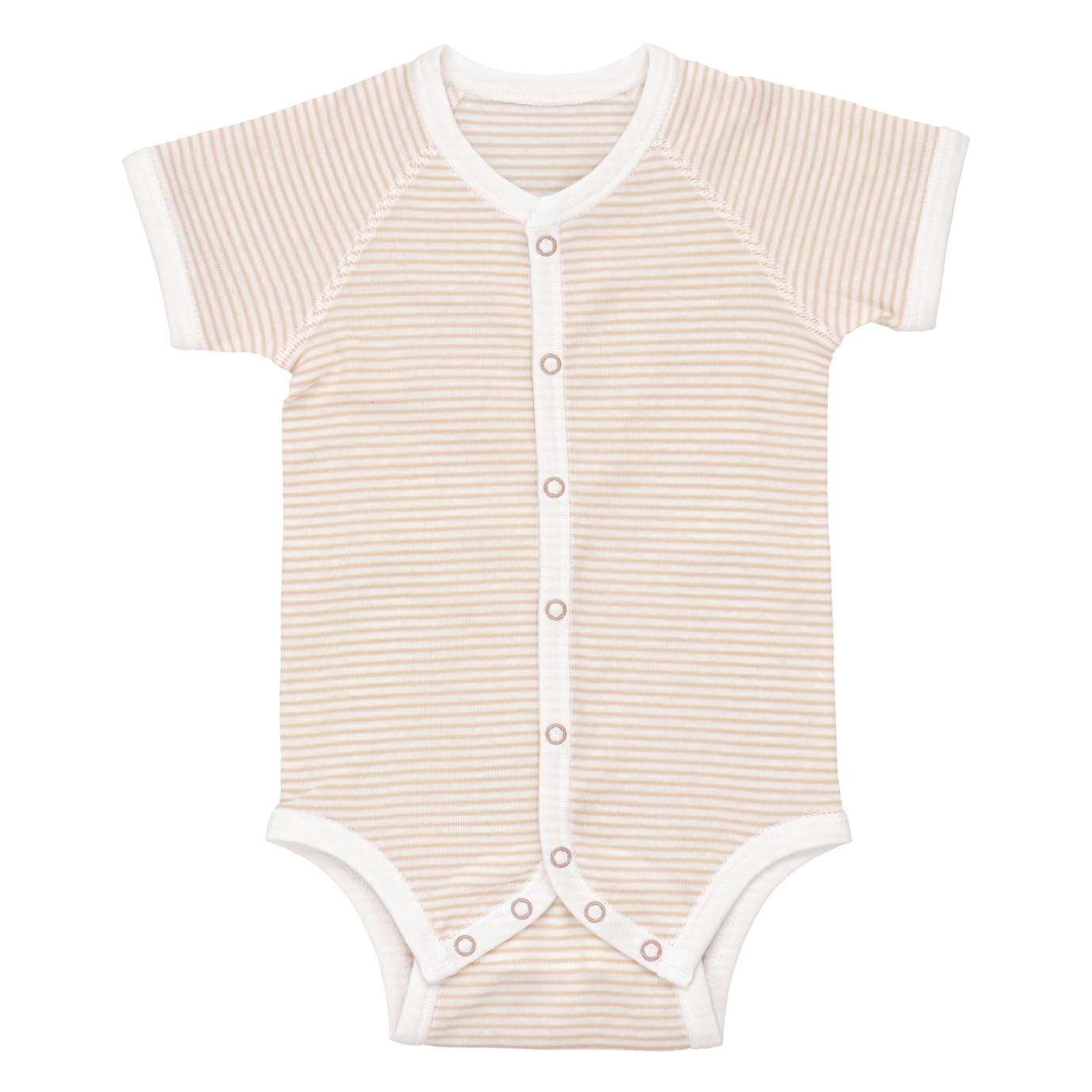 

Akachan no Shiro Mini Size N Made in Japan (Baby Castle) Open-Front All-in-One, 70, Border, Beige, бежевый