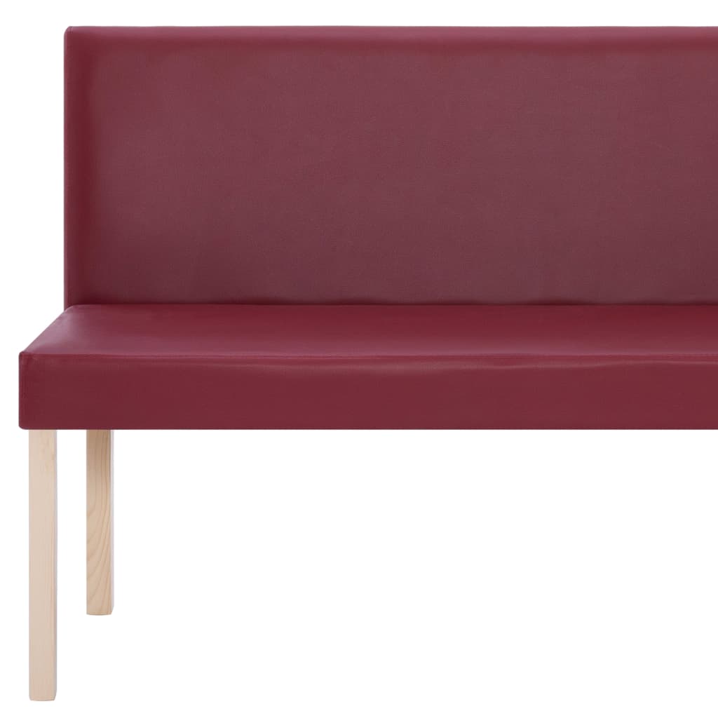 Bench 139.5 cm Burgundy Artificial Leather