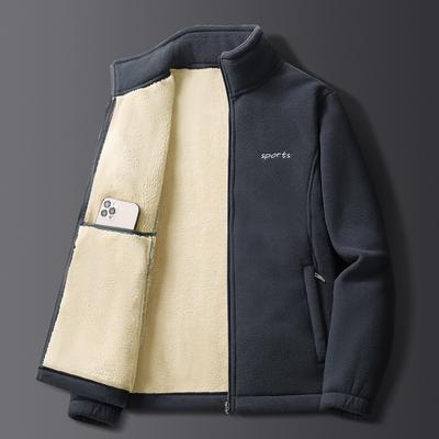 New Polar Fleece Jacket for Men, Spring and Autumn, Winter, Large Size, Thickened, Casual, Loose, Warm, Outerwear for Men