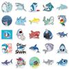 50 Cartoon Love Shark Stickers Personalized Decorative Suitcase Notebook Waterproof No Repeat Stickers