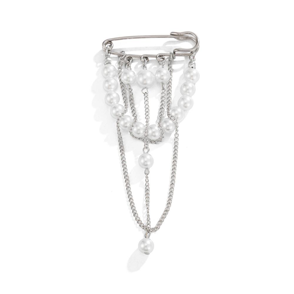 

Alloy Clothing Tie Pin Jewelry Accessories Multilayer Pants Chain Bead Fixed Ornament Men 2