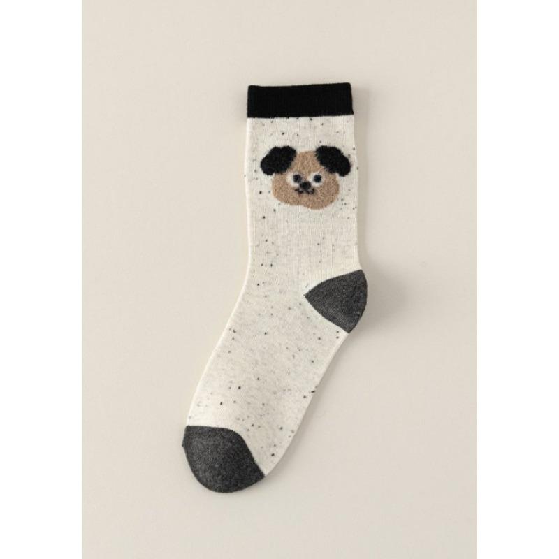Autumn and Winter Trendy Cartoon Plush Cute Socks, Women's Mid-calf Socks, Pile Socks