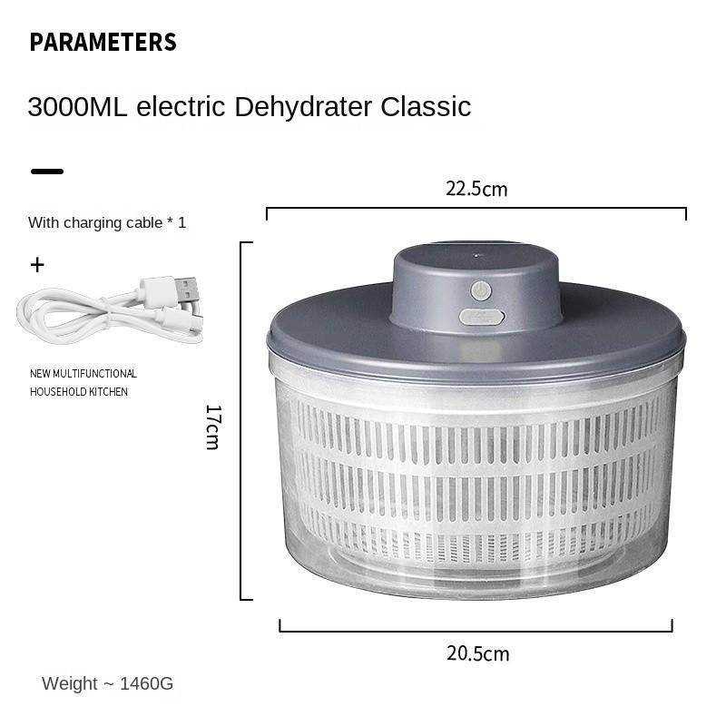 Electric Quick Cleaning Dryer Vegetable Dehydrator Fruit and Vegetable Dry and Wet Separation Salad Spinner Kitchen Gadget