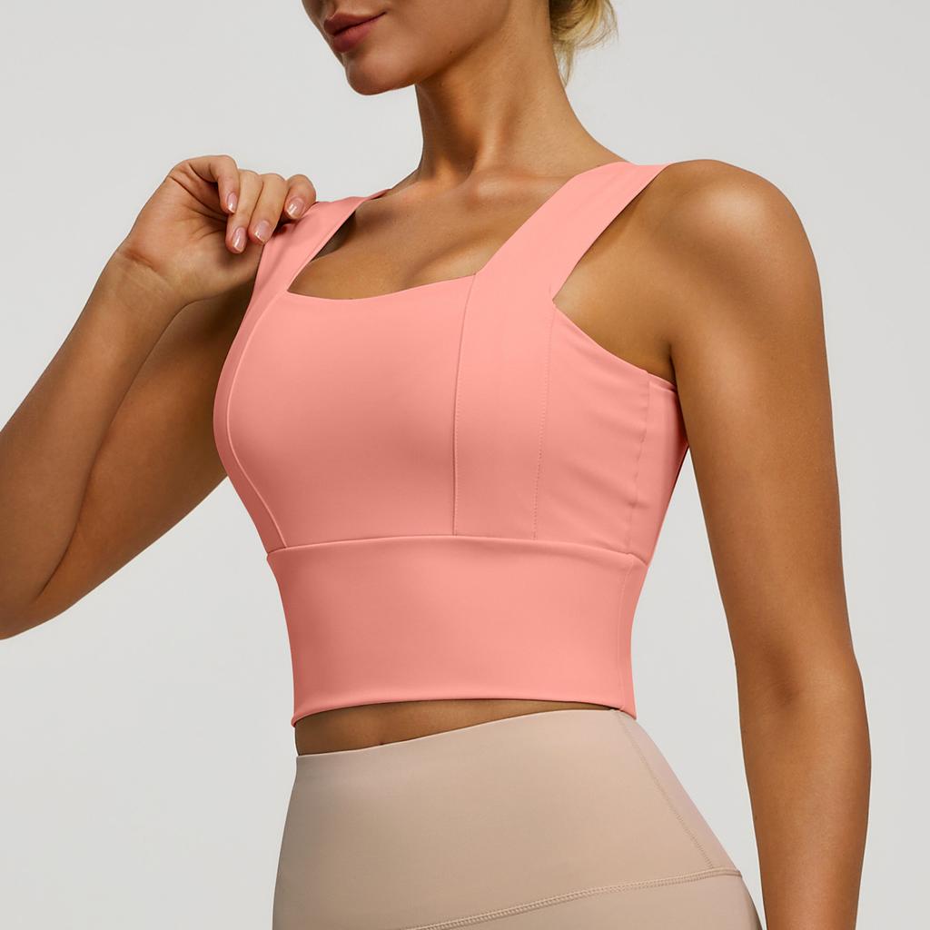 Reggiseno Sportivo con Spalline Larghe Schiena Bella Antiurto Anti-Caduta per Corsa Fitness Push Up