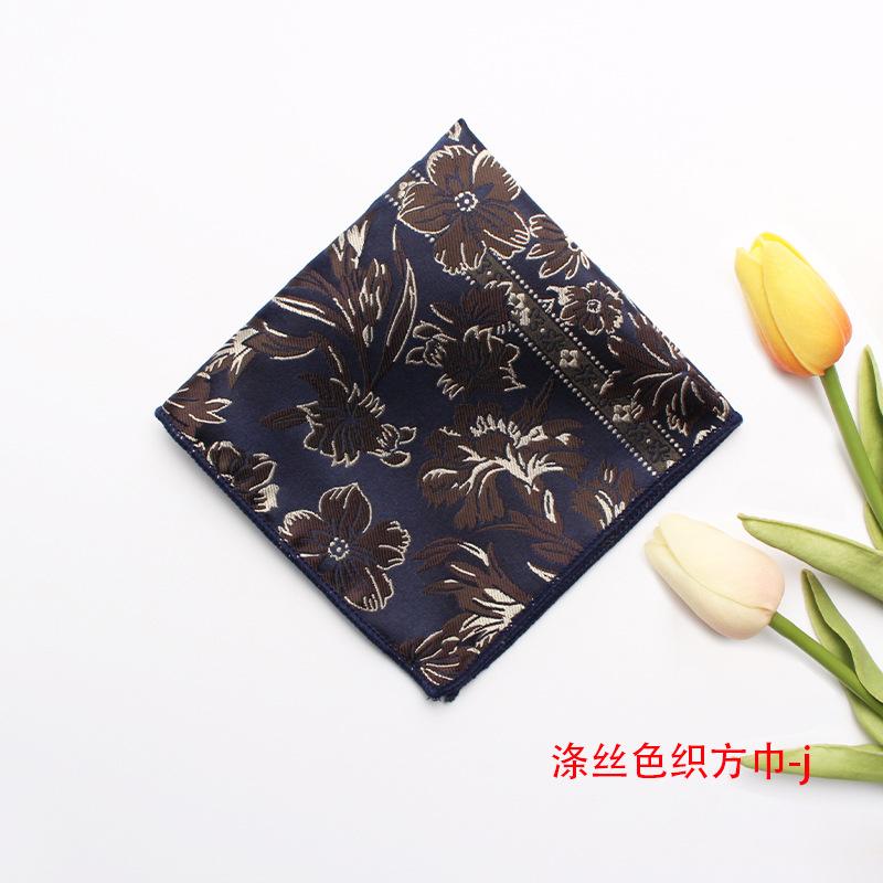 Spring And Summer Jacquard Yarn-Dyed Polyester Silk Small Square Towel Men'S Gentleman Suit Pocket Towel