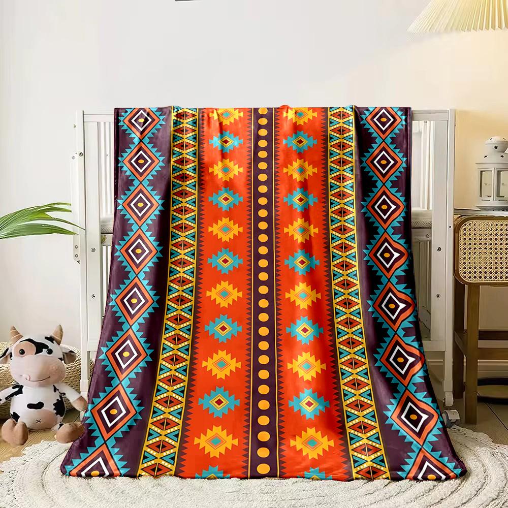 Aboriginal Embroidery Art Printed Blanket Warm Soft and Comfortable Home Travel Blanket Sofa Bedding Cover Blanket Holiday Gifts