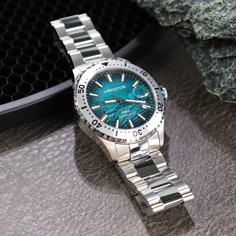 MOEMTON man watches, fully automatic mechanical watch, sapphire crystal, sports diving watches for man