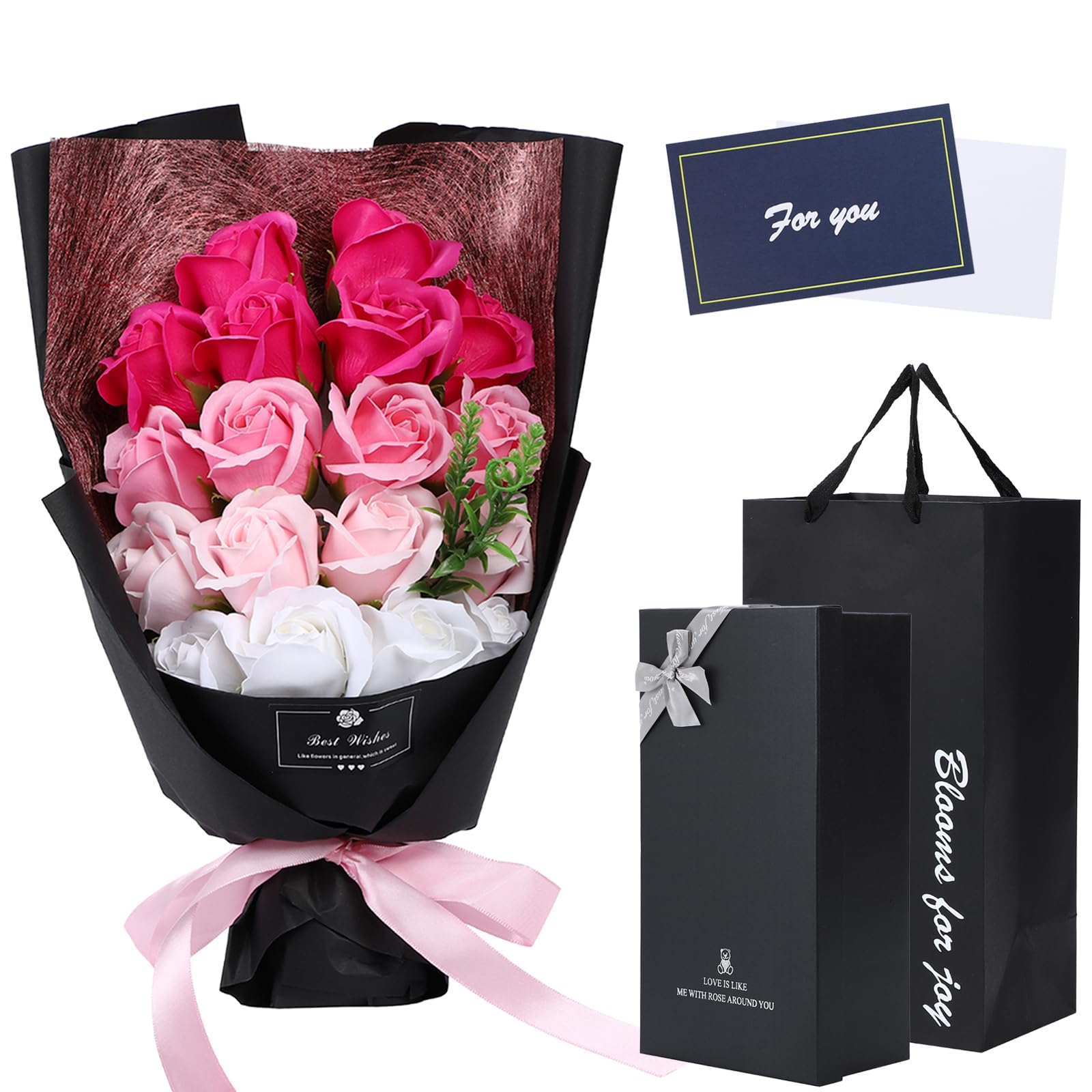 

Premium Soap Flower Bouquet, Roses, Perfect for Christmas, Anniversaries, Birthdays, Farewells, Weddings, and Celebrations. WALO (Pink)
