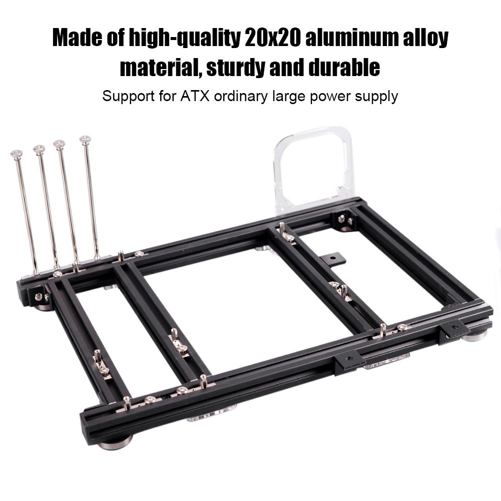 DIY Open Design Aluminum Alloy M ATX Computer Case Overclocking Test Platform (Full Black S)