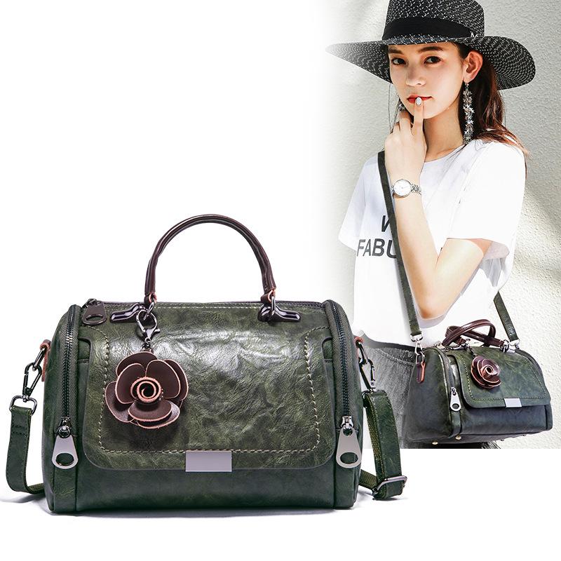 Dámská kabelka v retro designu z pravé kůže Outdoor Travel Casual Crossbody taška přes rameno Multi Pocket