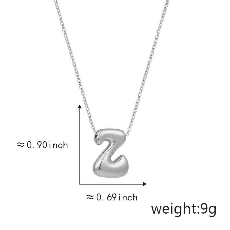 Cute Smooth Letter Necklace, Chubby Pendant, European and American Fashionable and Simple Collarbone Chain