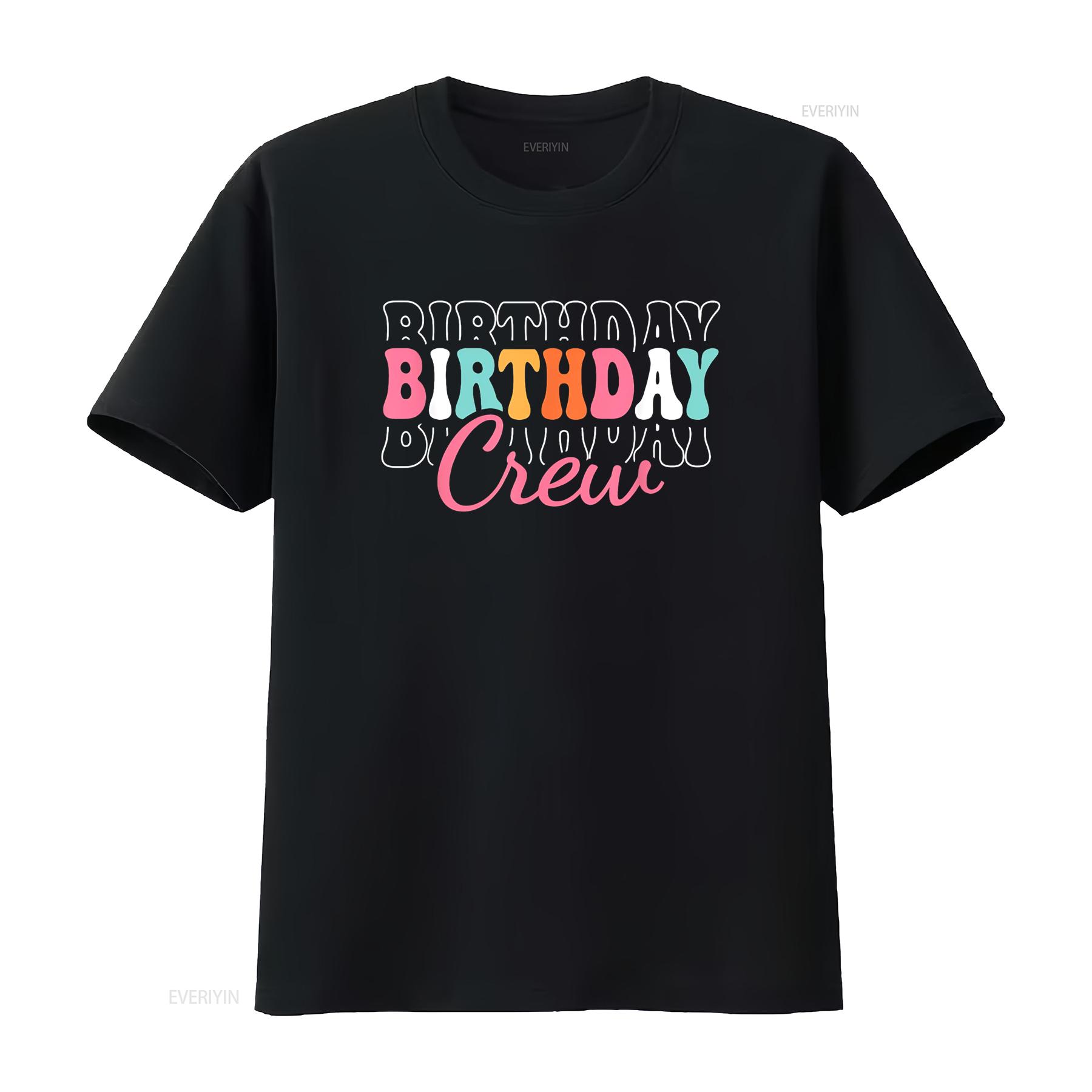 

Birthday Crew Bday Groovy T Shirt vintage Washed streetwear Stylish Stretched homme designer clothes Casual Comfortable 4XL