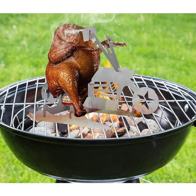Roast Chicken Rack for Outdoor BBQ Portable Beer Can Chicken Holder for Grill Polished Stainless Steel Beer Chicken Grill Rack