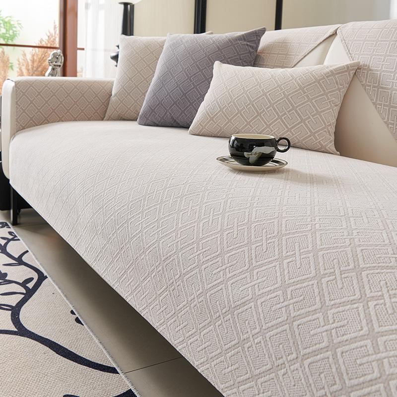 

New Four-Season Universal Sofa Cushion Chenier Non-Slip High-End Seat Cushion Simple Modern Leather Sofa Cover Cover Cloth 70*70cm