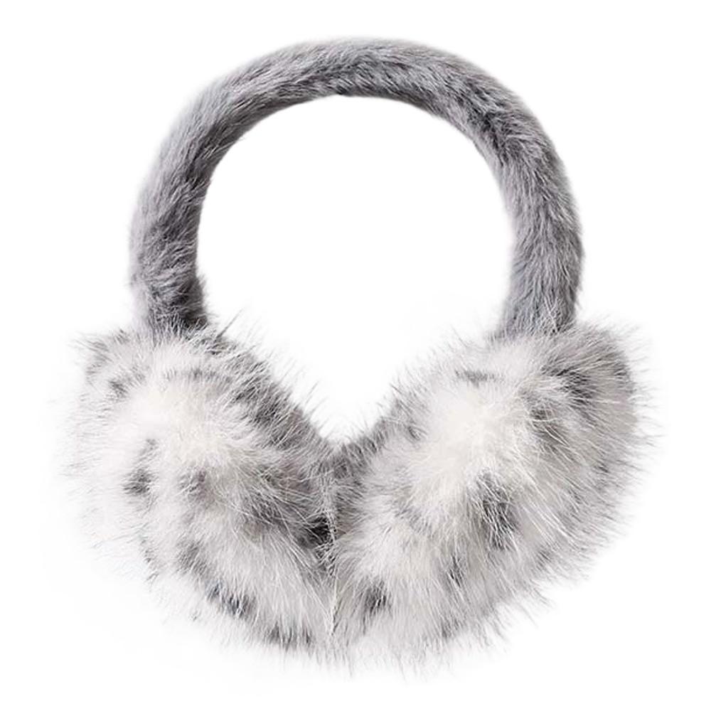 Soft Leopard Print Earmuffs Windproof Winter Thicken Earflap Trendy Foldable Ear Cover  Women