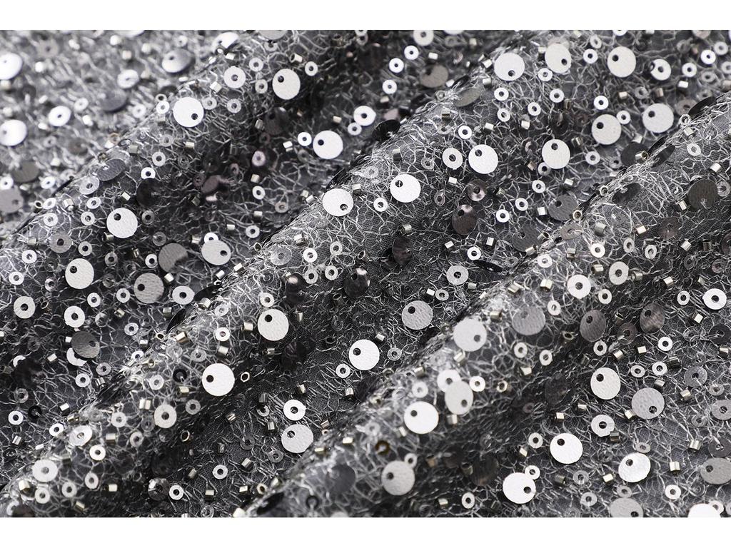 In-Stock Women's Silver Sequin Slit Skirt, Spring 2026 Collection