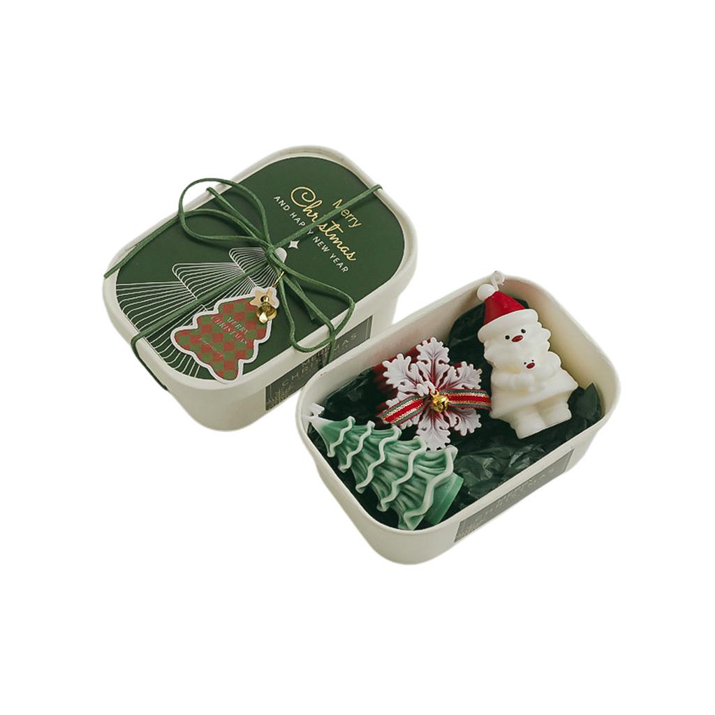 Christmas Candle Gift Set Festive Themed Aromatherapy Candle with Christmas Tree Reindeer Design Holiday Gift Accessory