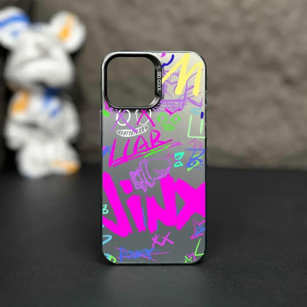 

LOL A-Arcane JINX Phone Case For iPhone 16 15 14 13 12 11 Pro Max Candy Matte Shockproof Back Cover IPHONE15PLUS