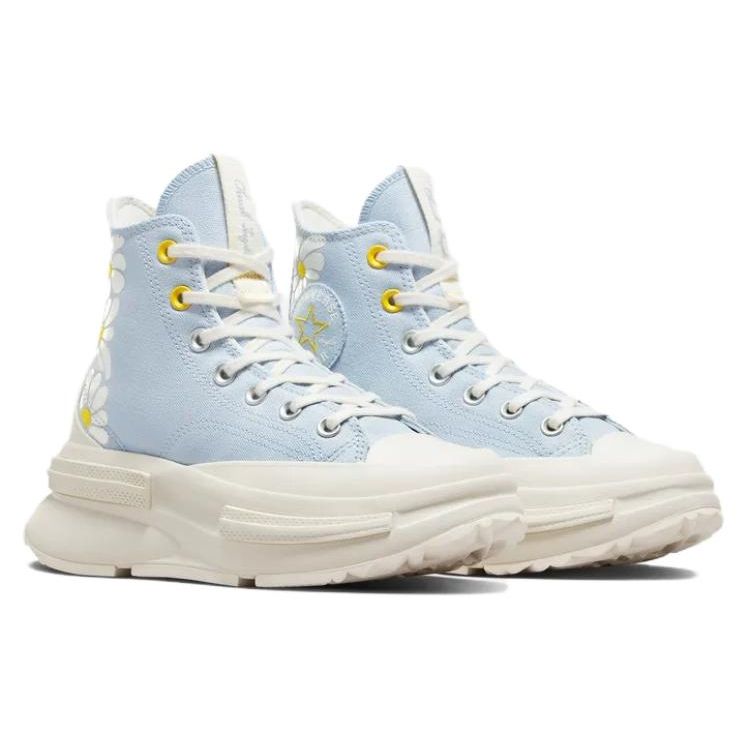 Converse Run Star Legacy Comfortable Versatile Durable High-Top Canvas Shoes Unisex Sneakers Blue Yellow A08111C