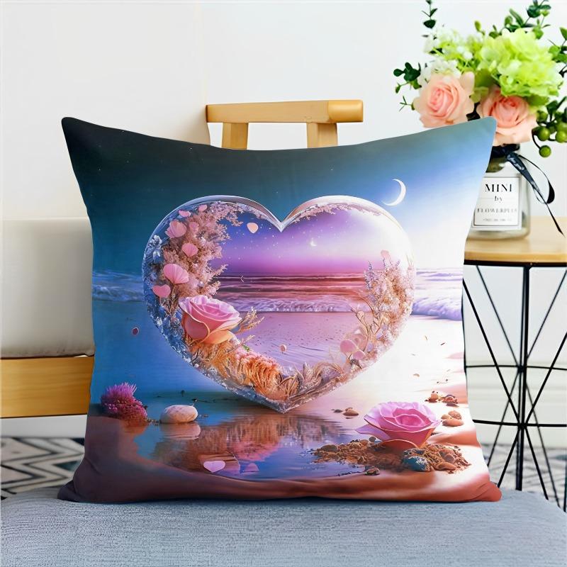 Ocean Beautiful Love Pillowcase Dormitory Decoration Office Living Room Home Pillowcase
