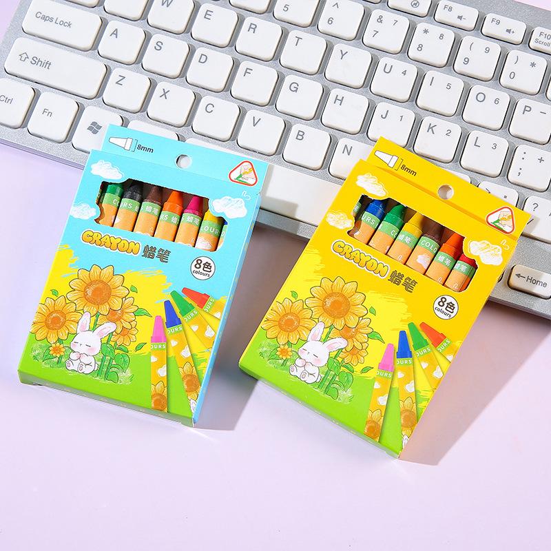 Kids Non Staining Drawing Crayons 12 Colors Oil Pastel Art Painting Tool Set