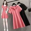 Women's Summer Hooded Dress Short Sleeve A-Line Casual Sports Dress