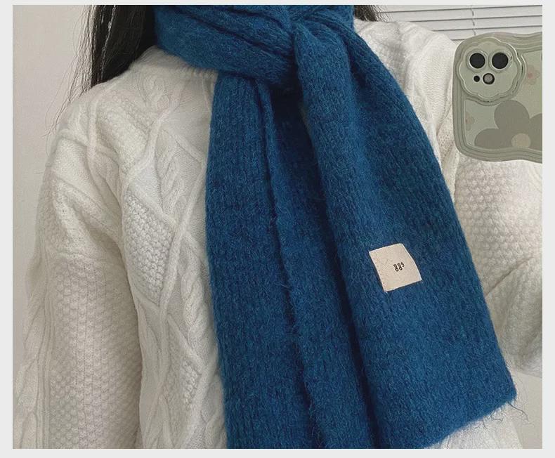 Pure Farbe Erinnerungen ~ Weicher & Klebriger Etikettenimitat Kaschmirschal: Unisex Retro-Strick für einen warmen, trendigen Look