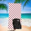 Beach Towel Sand Free Quick Dry Microfiber Black Cat Print Pink Polka Dot Towels for Adults Kids Pool Swim Camping Travel
