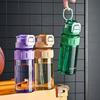1pc 1000ml Dual-Drink High-Value Portable Plastic Water Bottle for Summer Outdoor Sports with Anti-Slip Ring and Straw
