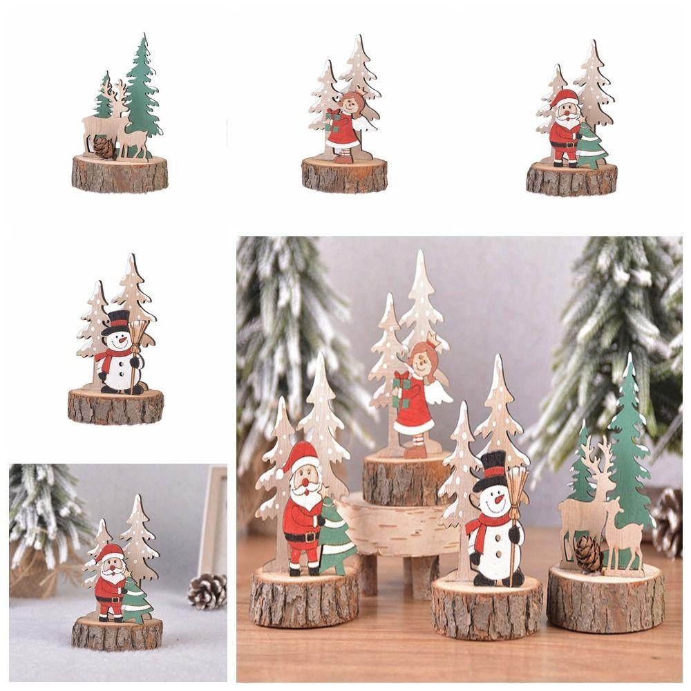 

Wooden Craft Christmas Wooden Accessories Cartoon Xmas Tree Accessories New Year Gift