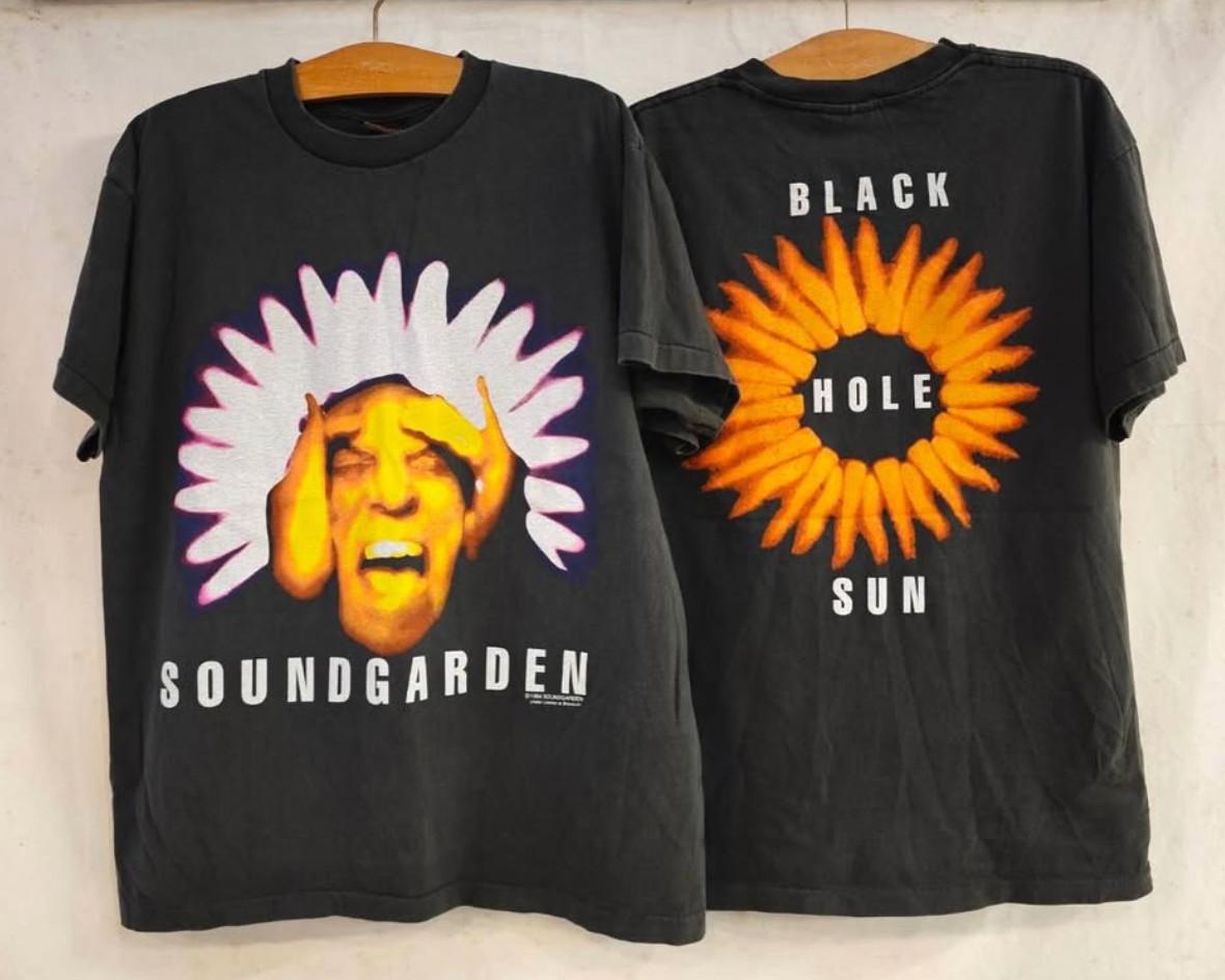 Vintage Soundgarden Black Hole Sun 1994 90s Band XL Single Stitch Shirt REPRINT S