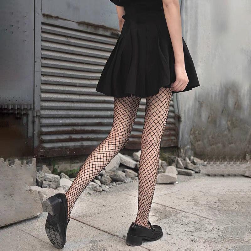 White Diamond Rhinestone Fishnet Bodysuit and Black Pantyhose Set for Nightclubs and Spring/Summer Wear