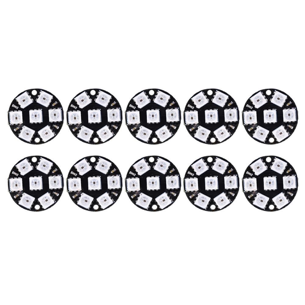 

10Pcs LED Driver Development Board Round Built In Color Light Cjmcu 7 Bit WS2812 5050 RGB
