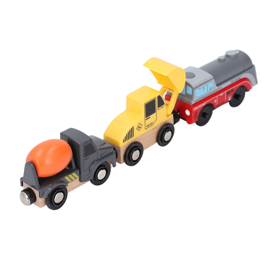 3 Stück Magnetische Zugspielzeug Sanftes Fahren Exquisit Lustig Sicher Langlebige Nutzung Lokzug-Set für