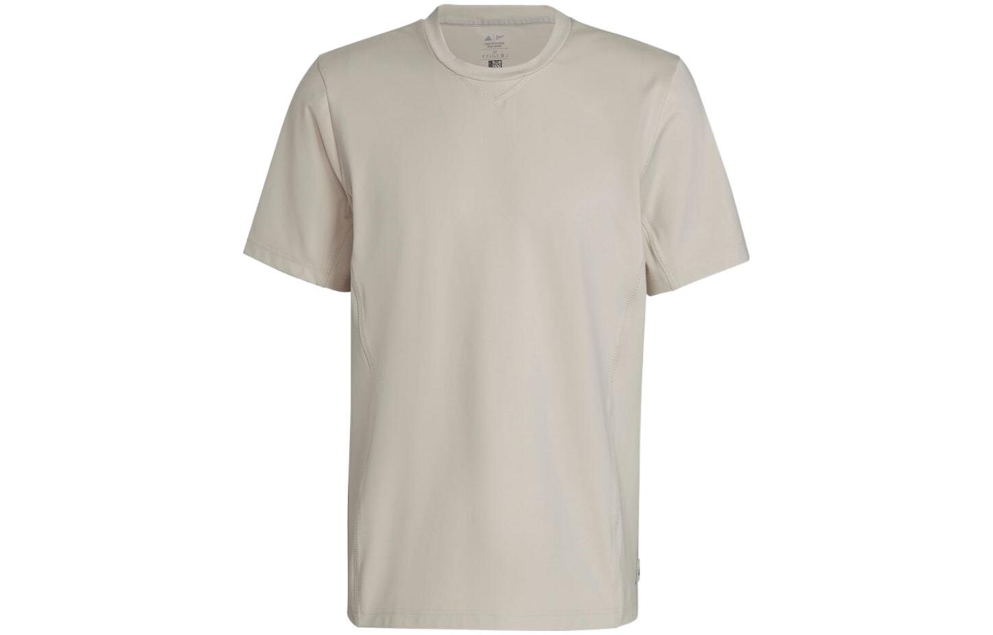 

Adidas T Shirts Men s Beige Crew Neck Moderate Straight Fit HS9063 M