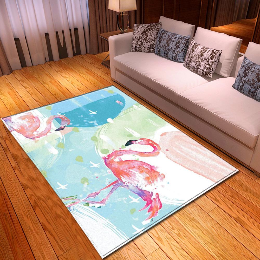 Fresh American Flamingo Printed Carpet Nordic Floor Mat
