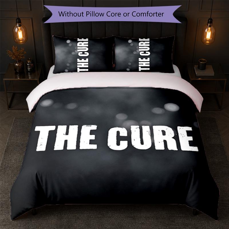 The Cure Print 3Pcs Bedding Set Duvet Cover With Two Pillowcases Soft Bed Linen For Household Bedroom