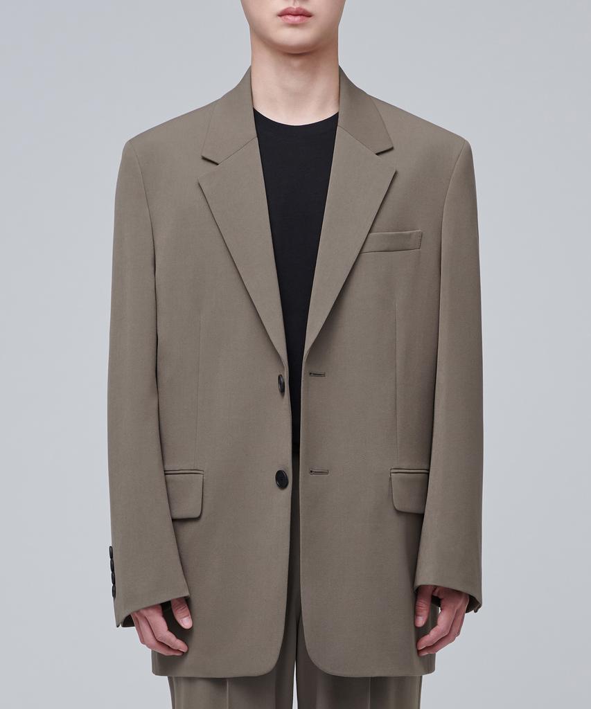 Musinsa Standard Daddy Shoulder Oversized Blazer [Dusty Beige]