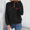 Retro Patchwork Stand Collar Cotton Hoodie for Women - Autumn/Winter Collection