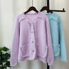 Imitation Nerz Samt Strickjacke Herbst und Winter Neu Grobe Kante Fransen Temperament Locker Pullover Jacke Damen